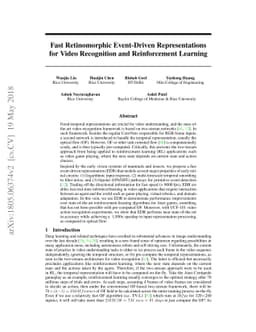 Fast Retinomorphic Event Stream for Video Recognition and Reinforcement
  Learning