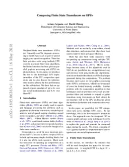 Composing Finite State Transducers on GPUs