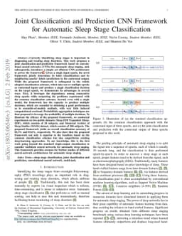 Joint Classification and Prediction CNN Framework for Automatic Sleep
  Stage Classification