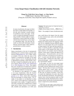 Cross-Target Stance Classification with Self-Attention Networks