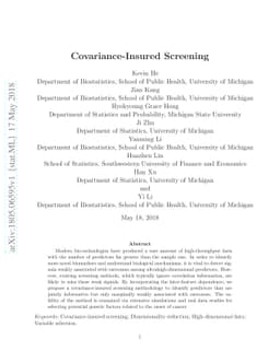 Covariance-Insured Screening
