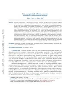 Fast, asymptotically efficient, recursive estimation in a Riemannian
  manifold