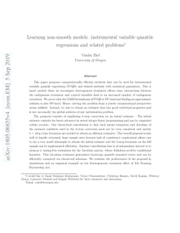 Learning non-smooth models: instrumental variable quantile regressions
  and related problems