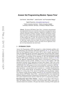 Answer Set Programming Modulo `Space-Time'