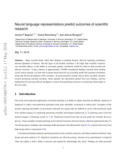 Neural language representations predict outcomes of scientific research