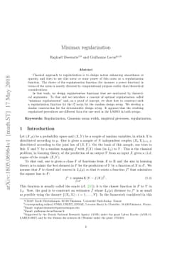 Minimax regularization
