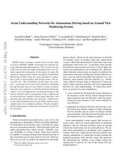Scene Understanding Networks for Autonomous Driving based on Around View
  Monitoring System