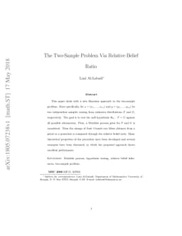 The Two-Sample Problem Via Relative Belief Ratio