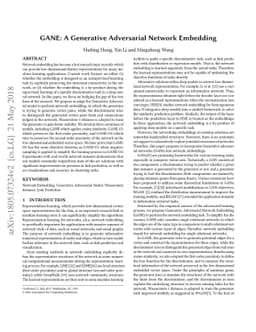 GANE: A Generative Adversarial Network Embedding