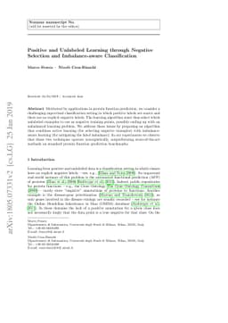 Positive and Unlabeled Learning through Negative Selection and
  Imbalance-aware Classification