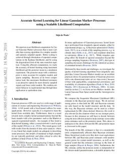 Accurate Kernel Learning for Linear Gaussian Markov Processes using a
  Scalable Likelihood Computation