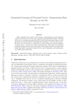 Sequential Learning of Principal Curves: Summarizing Data Streams on the
  Fly