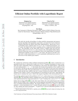 Efficient Online Portfolio with Logarithmic Regret