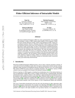 Fisher Efficient Inference of Intractable Models