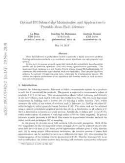 Optimal DR-Submodular Maximization and Applications to Provable Mean
  Field Inference