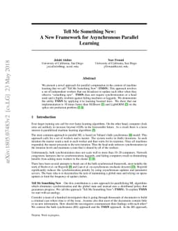 Tell Me Something New: A New Framework for Asynchronous Parallel
  Learning