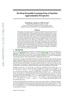 On Deep Ensemble Learning from a Function Approximation Perspective