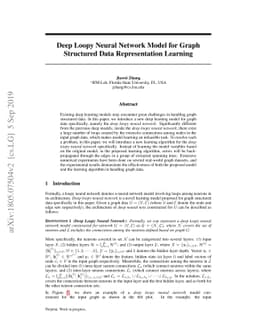 Deep Loopy Neural Network Model for Graph Structured Data Representation
  Learning