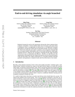 End-to-end driving simulation via angle branched network