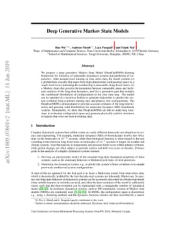 Deep Generative Markov State Models