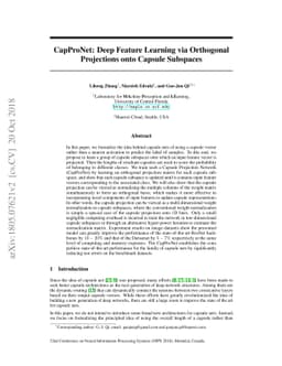 CapProNet: Deep Feature Learning via Orthogonal Projections onto Capsule
  Subspaces