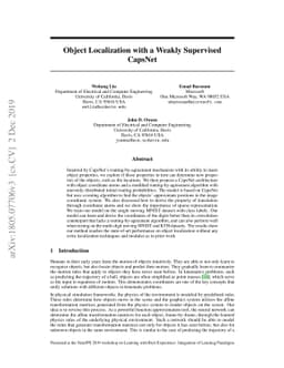 Object Localization with a Weakly Supervised CapsNet