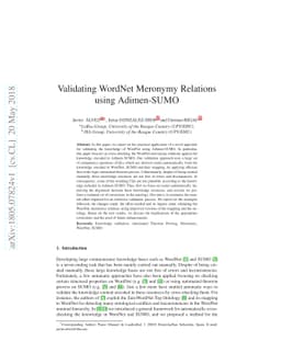 Validating WordNet Meronymy Relations using Adimen-SUMO