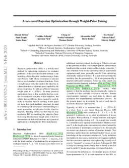 Accelerated Bayesian Optimization throughWeight-Prior Tuning