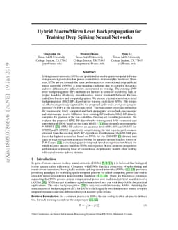 Hybrid Macro/Micro Level Backpropagation for Training Deep Spiking
  Neural Networks