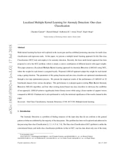 Localized Multiple Kernel Learning for Anomaly Detection: One-class
  Classification