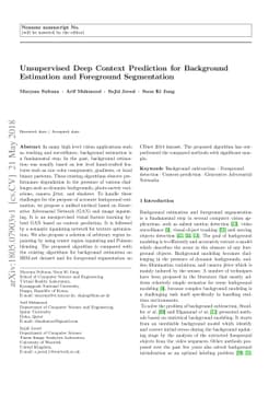Unsupervised Deep Context Prediction for Background Foreground
  Separation