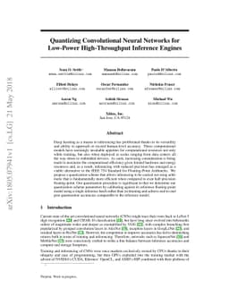 Quantizing Convolutional Neural Networks for Low-Power High-Throughput
  Inference Engines