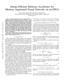 Energy-Efficient Inference Accelerator for Memory-Augmented Neural
  Networks on an FPGA