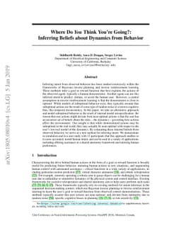 Where Do You Think You're Going?: Inferring Beliefs about Dynamics from
  Behavior