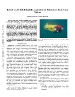 Robust Model-Aided Inertial Localization for Autonomous Underwater
  Vehicles