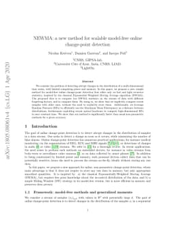 NEWMA: a new method for scalable model-free online change-point
  detection