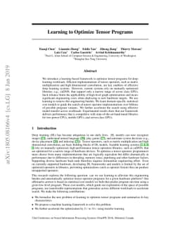 Learning to Optimize Tensor Programs