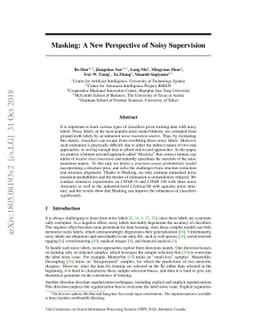 Masking: A New Perspective of Noisy Supervision