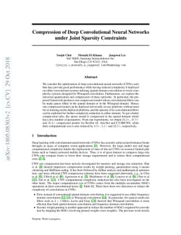 Compression of Deep Convolutional Neural Networks under Joint Sparsity
  Constraints