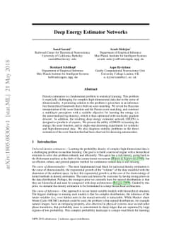 Deep Energy Estimator Networks