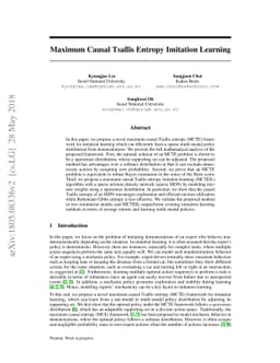 Maximum Causal Tsallis Entropy Imitation Learning