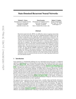 State-Denoised Recurrent Neural Networks