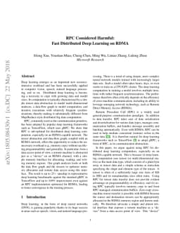RPC Considered Harmful: Fast Distributed Deep Learning on RDMA