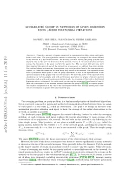 Accelerated Gossip in Networks of Given Dimension using Jacobi
  Polynomial Iterations