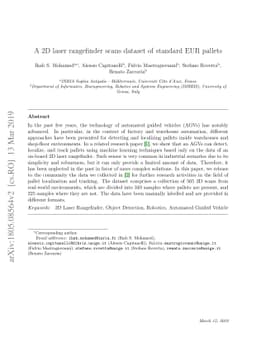 A 2D laser rangefinder scans dataset of standard EUR pallets
