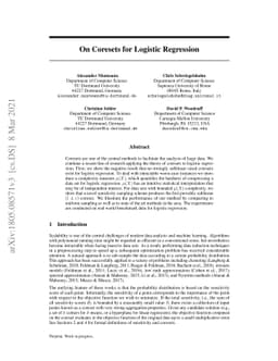 On Coresets for Logistic Regression