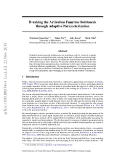 Breaking the Activation Function Bottleneck through Adaptive
  Parameterization