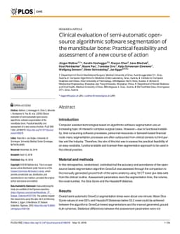 Clinical evaluation of semi-automatic opensource algorithmic software
  segmentation of the mandibular bone: Practical feasibility and assessment of
  a new course of action