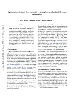 Optimization, fast and slow: optimally switching between local and
  Bayesian optimization