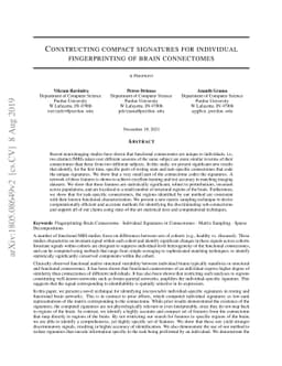 Constructing Compact Brain Connectomes for Individual Fingerprinting